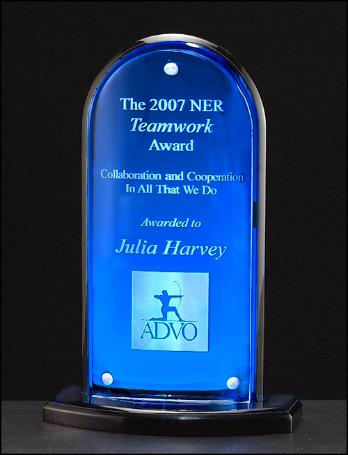 Arch Series Acrylic Award with Blue Mirror Upright