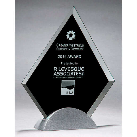 Black Diamond-Shaped Glass Award