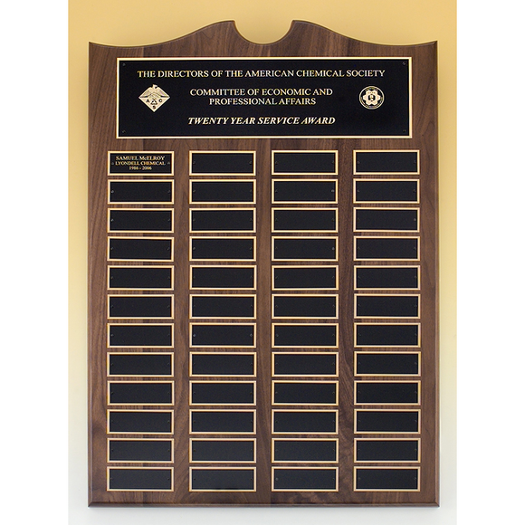 Roster Series- Traditional American Walnut Plaque with Extra Large Plates