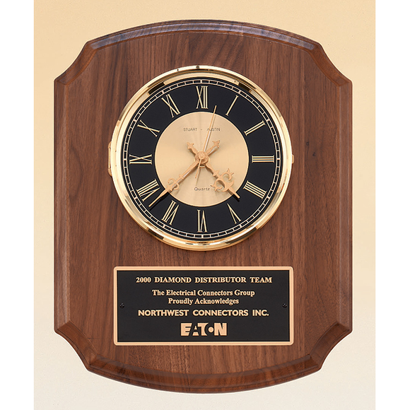 American Walnut Vertical Clock - 10-1/2” x 13”
