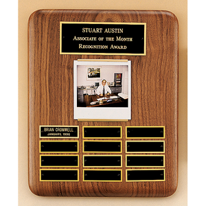 10-1/2" x 13" 12 Plate Perpetual Plaque with Photo Holder