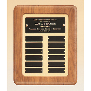 12" x 15" 12 Plate Perpetual Plaque with Tan Velour
