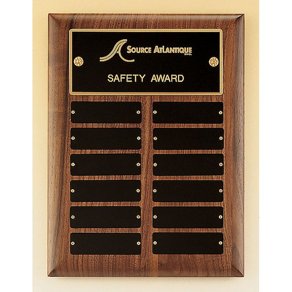 Solid American Walnut 12 Plate Perpetual Plaque