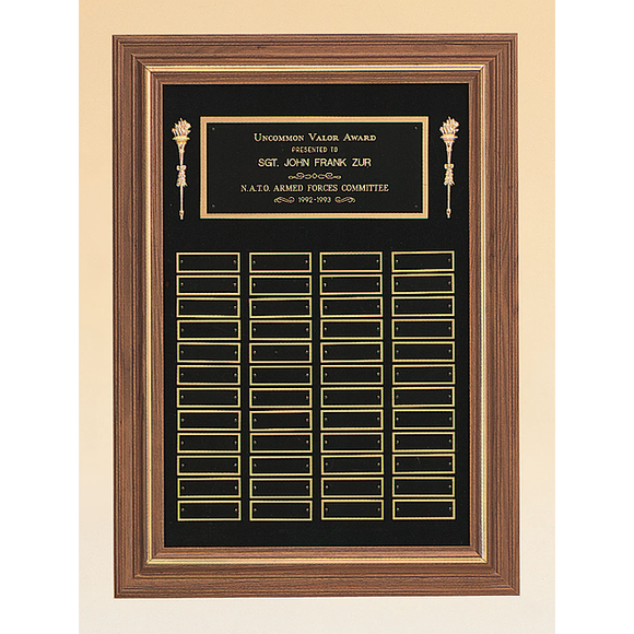 Solid American Walnut Plaque with Black Velour Background