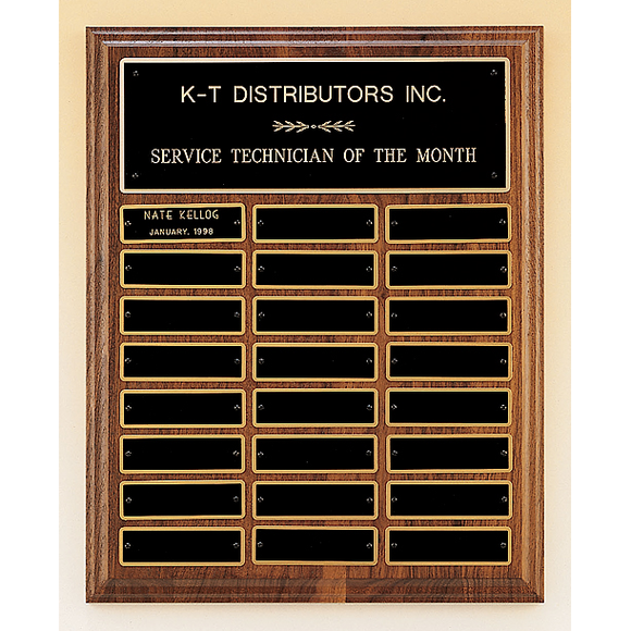 Solid American Walnut Plaque with 2 Combinations