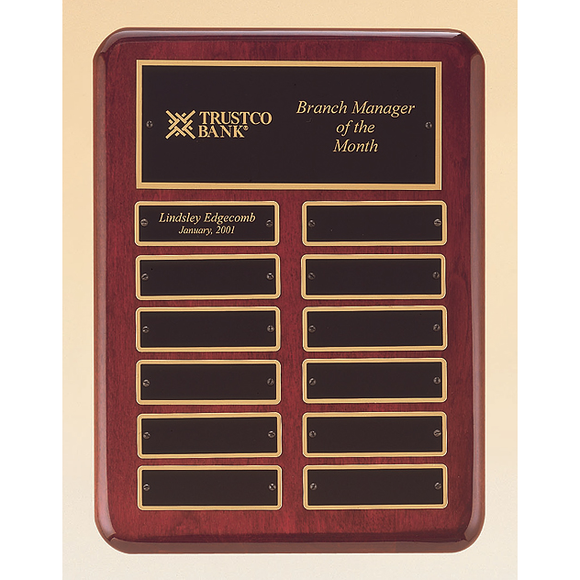 Rosewood Stained Piano Finish Plaque with 2 Combinations